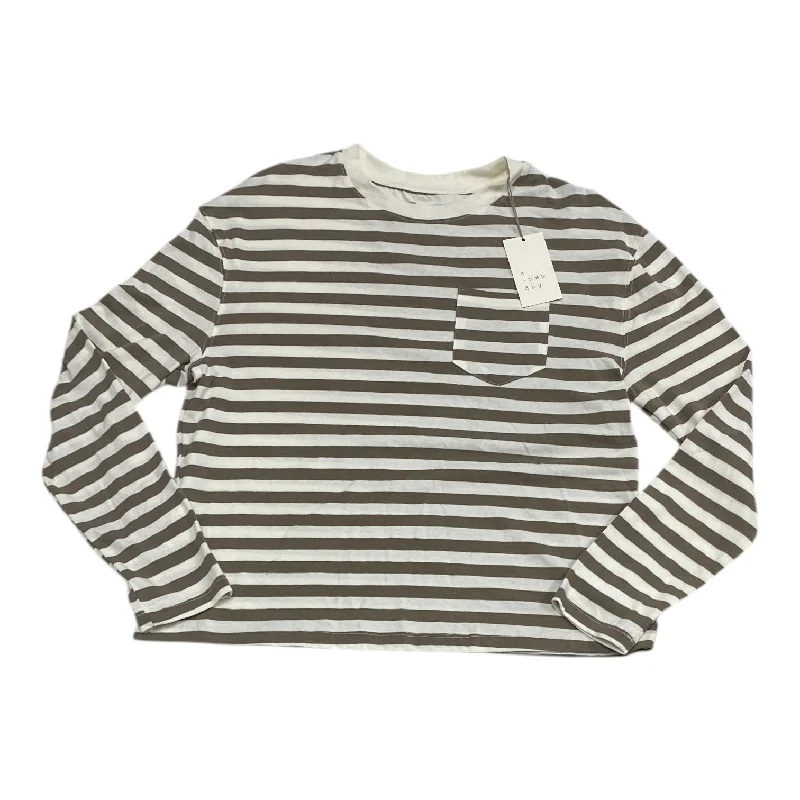 Comfy Tops Top Long Sleeve By A New Day In Striped Pattern, Size: M