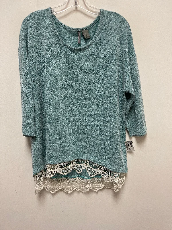 Urban Outfits Blue & White Top Long Sleeve New Directions, Size 1x