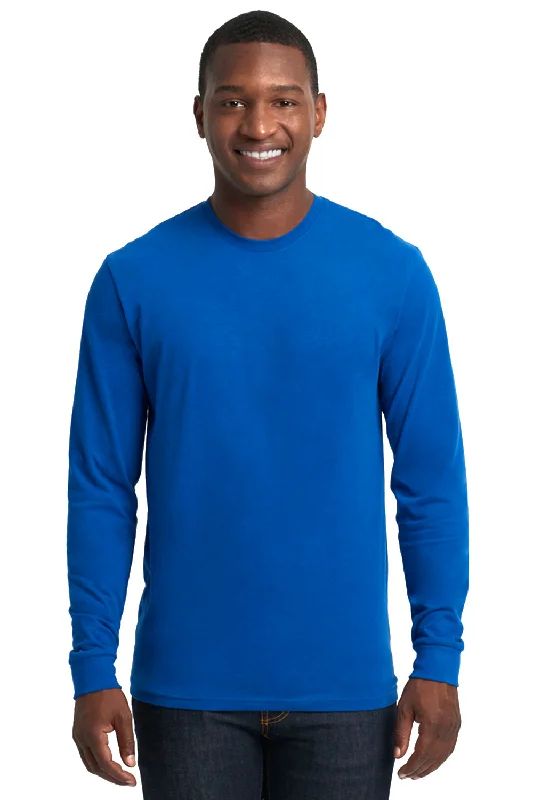 All-Day Wear Next Level Mens Sueded Jersey Long Sleeve Crewneck T-Shirt - Royal Blue