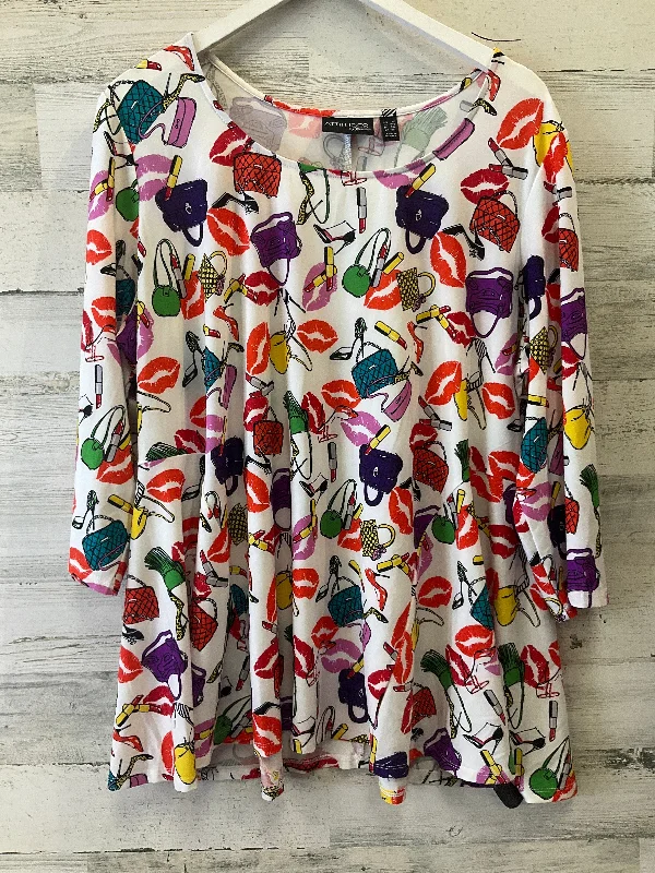 Outdoor Gear Multi-colored Top 3/4 Sleeve Attitude, Size 2x