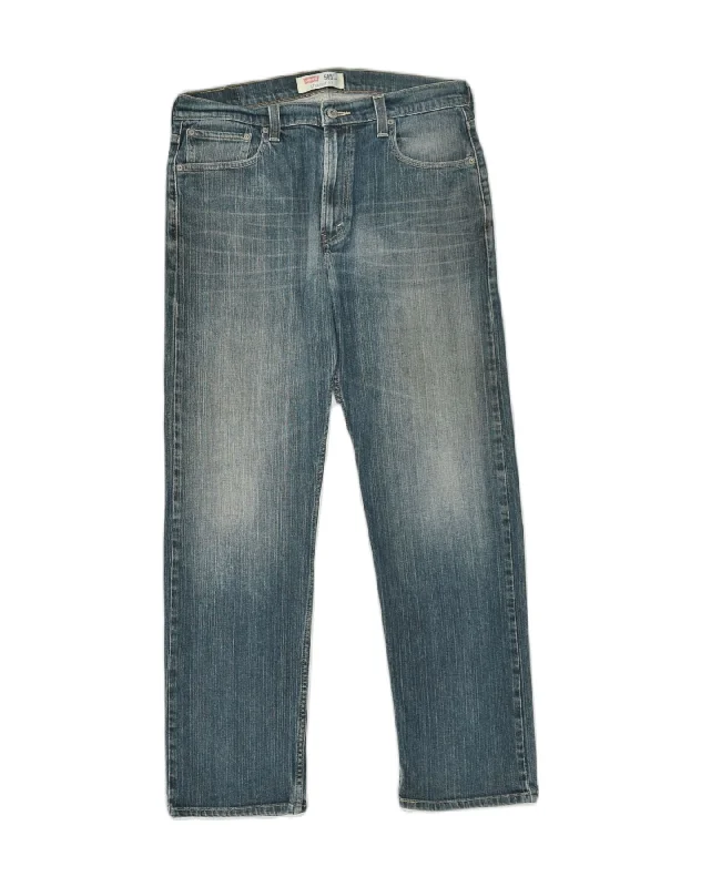 Timeless Wardrobe LEVI'S Mens 505 Straight Jeans W34 L32 Blue Cotton