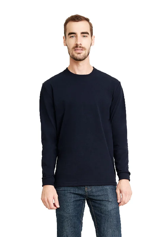 Fashion Jeans Next Level Mens Sueded Jersey Long Sleeve Crewneck T-Shirt - Midnight Navy Blue Fashion Jeans Next Level Mens Sueded Jersey Long Sleeve Crewneck T-Shirt - Midnight Navy Blue