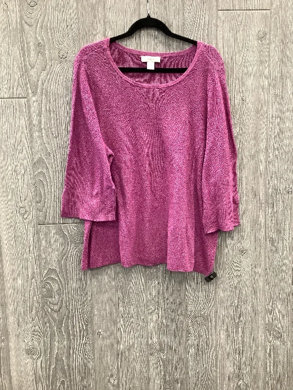 Denim Looks Purple Top Long Sleeve Cj Banks, Size 3x