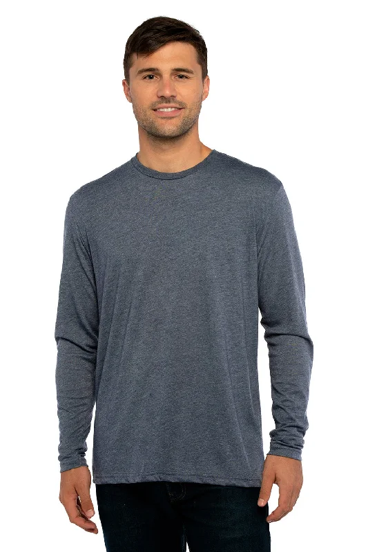 Smart Tops Next Level Mens Jersey Long Sleeve Crewneck T-Shirt - Indigo Blue