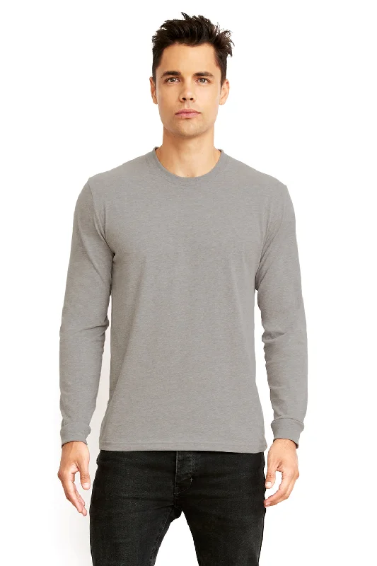Fashion Bottoms Next Level Mens Sueded Jersey Long Sleeve Crewneck T-Shirt - Heather Dark Grey Fashion Bottoms Next Level Mens Sueded Jersey Long Sleeve Crewneck T-Shirt - Heather Dark Grey