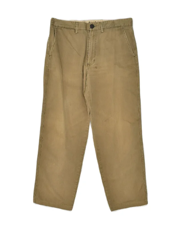 Outdoor Apparel AVIREX Mens Straight Casual Trousers W34 L27 Khaki Cotton