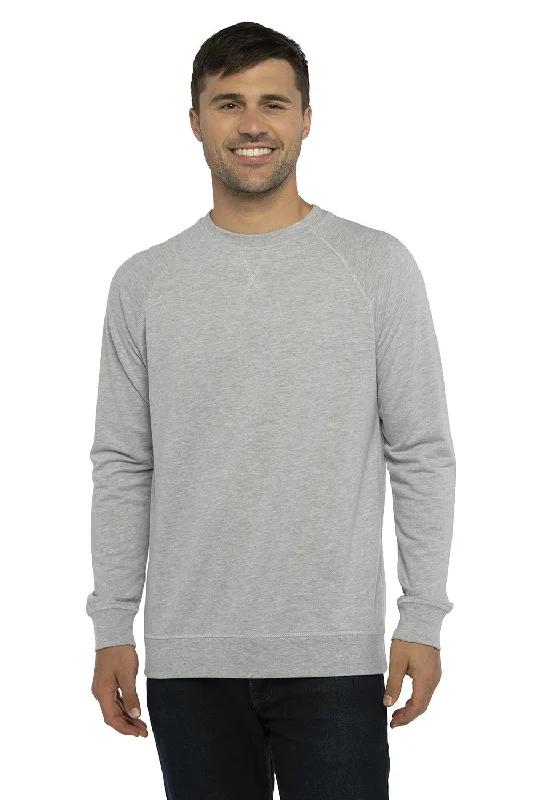 Modern Basics Next Level Mens French Terry Long Sleeve Crewneck T-Shirt - Heather Grey