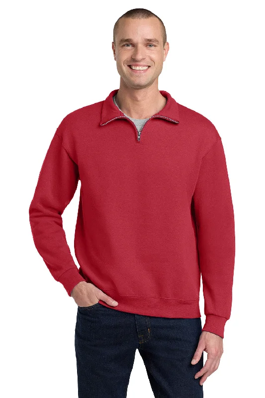 Cool Jackets Jerzees Mens NuBlend Pill Resistant Fleece 1/4 Zip Sweatshirt - True Red Cool Jackets Jerzees Mens NuBlend Pill Resistant Fleece 1/4 Zip Sweatshirt - True Red