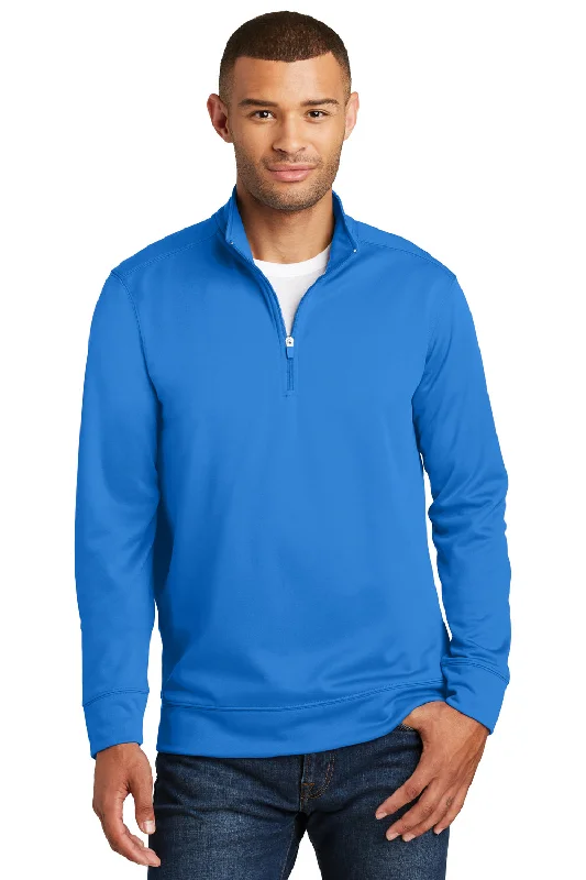 Premium Clothing Port & Company Mens Dry Zone Performance Moisture Wicking Fleece 1/4 Zip Sweatshirt - Royal Blue Premium Clothing Port & Company Mens Dry Zone Performance Moisture Wicking Fleece 1/4 Zip Sweatshirt - Royal Blue