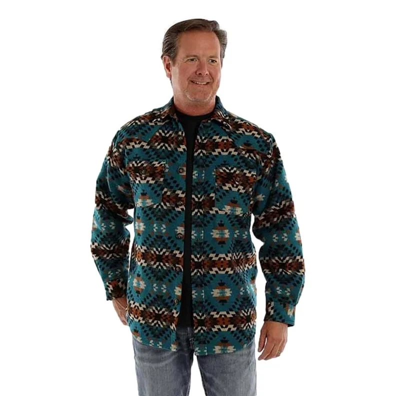 Winter Jackets Scully Western Jacket Mens Wool Blend Aztec Button Turquoise F0_5390