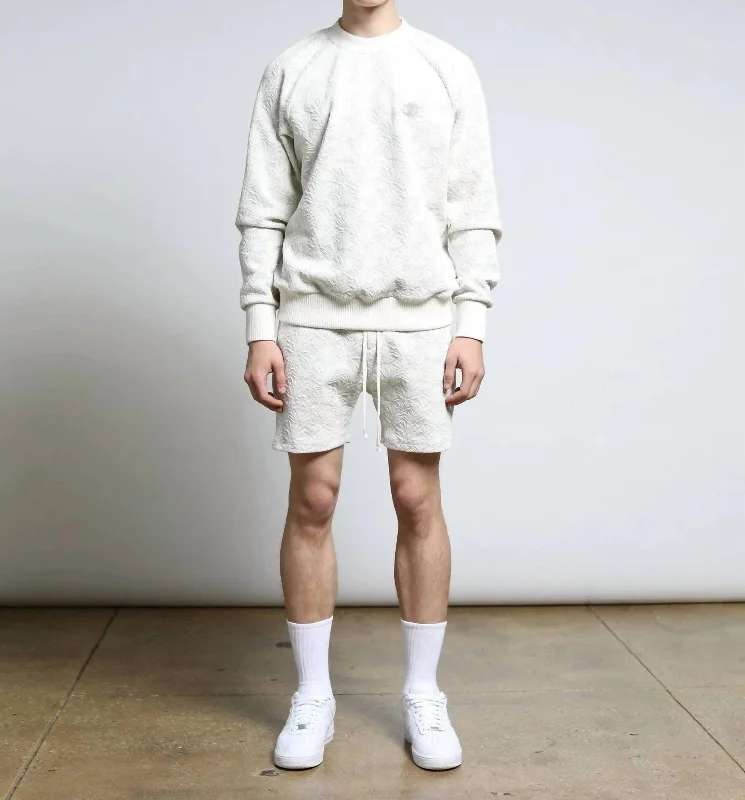All-Season Wear Agave 3D Blister Raglan Crewneck Top In Lavender
