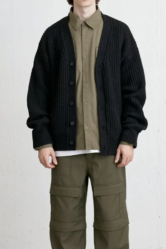 Lightweight Fabrics RIB-KNIT CARDIGAN