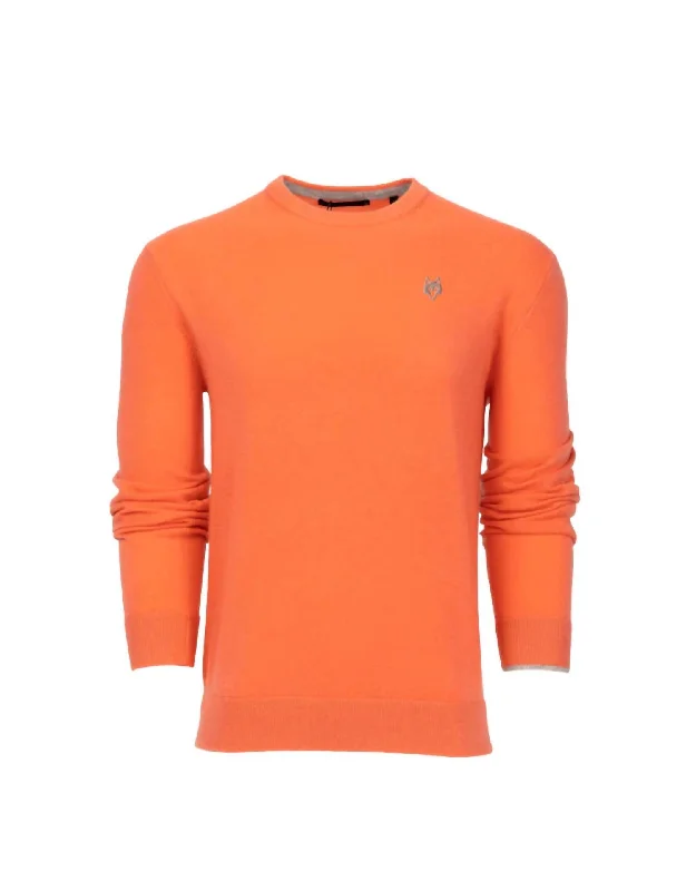 Trendy Apparel Tomahawk Cashmere Crewneck Sweater In Coral