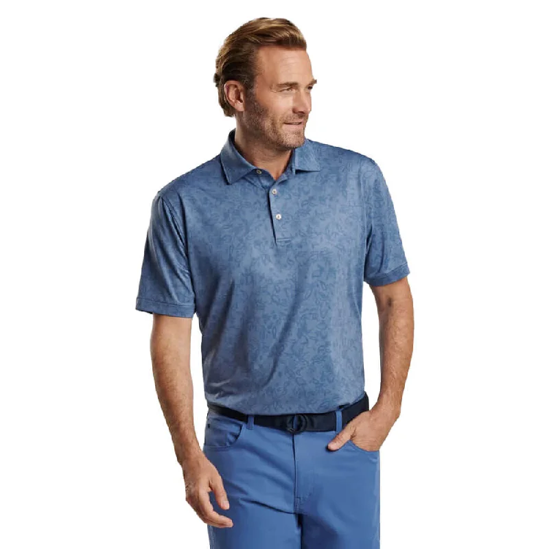 Premium T-shirts Peter Millar Carrow Botanical Performance Jersey Polo Shirt - Astral Blue