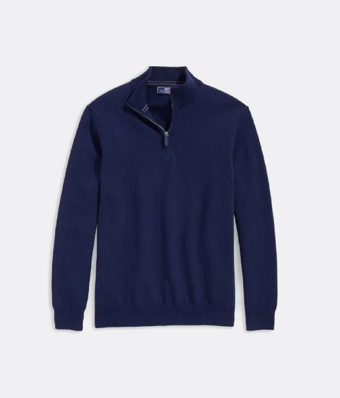 Cool Jackets Boathouse Tipped Quarter-Zip In Nautical Navy