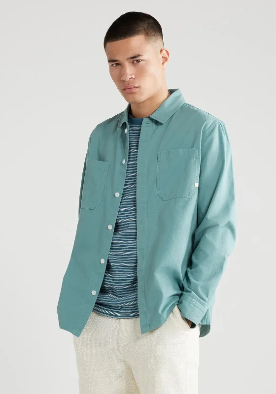 Farah Leon Twill Overshirt, Brook Blue