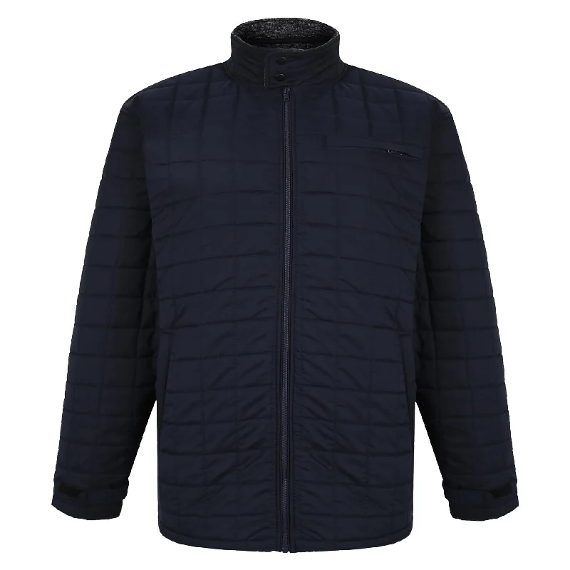 Espionage Mens Big Size Medium Weight Quilted Jacket (115) in Navy