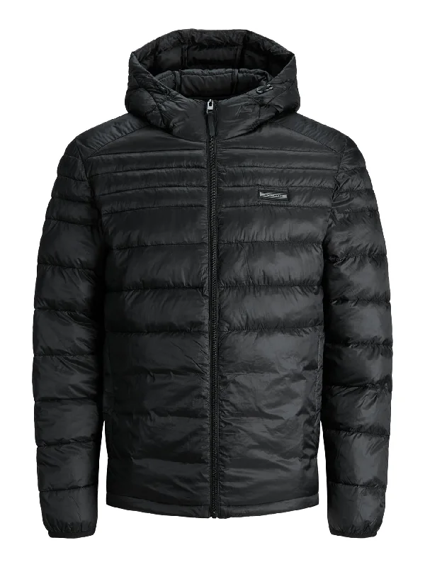 Jack & Jones Plus Size Men's Padded Jacket With Logo Badge in 2XL-6XL, Black