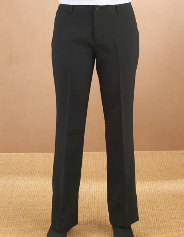 Mens Flat Front Slim Fit Tuxedo Pant in Black