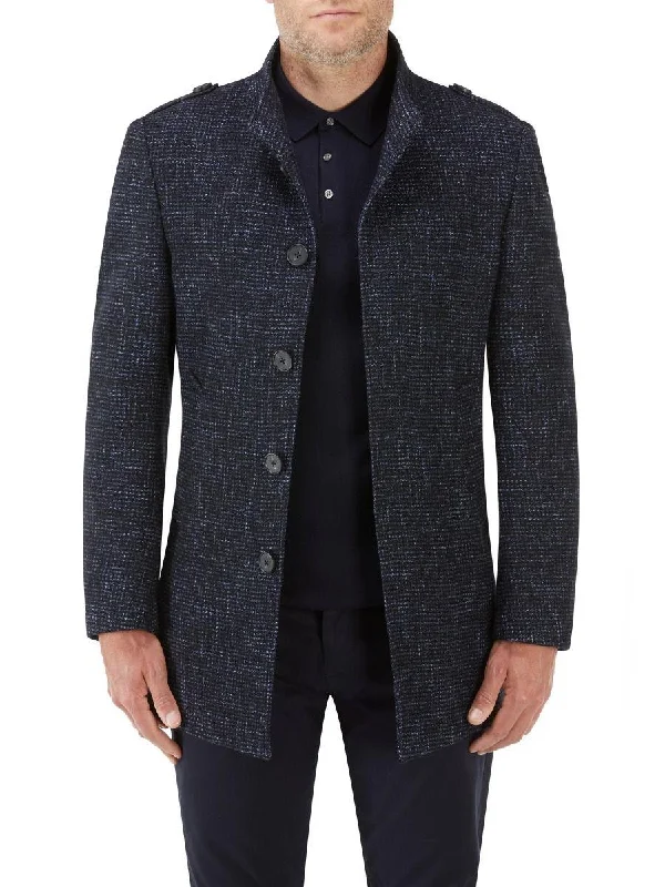 SKOPES Mens Plus Navy Wool Blend Coat (Newington)