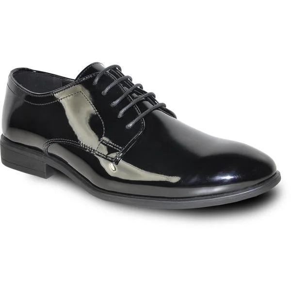 VANGELO Men Dress Shoe Oxford Formal Tuxedo for Prom & Wedding Black Patent