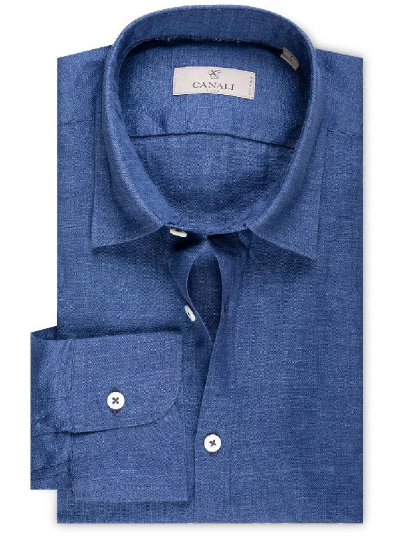 Linen Modern Fit Shirt Navy