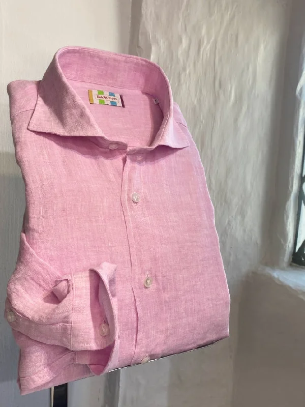 CAPRI PINK LINEN LONG SLEEVE SHIRT