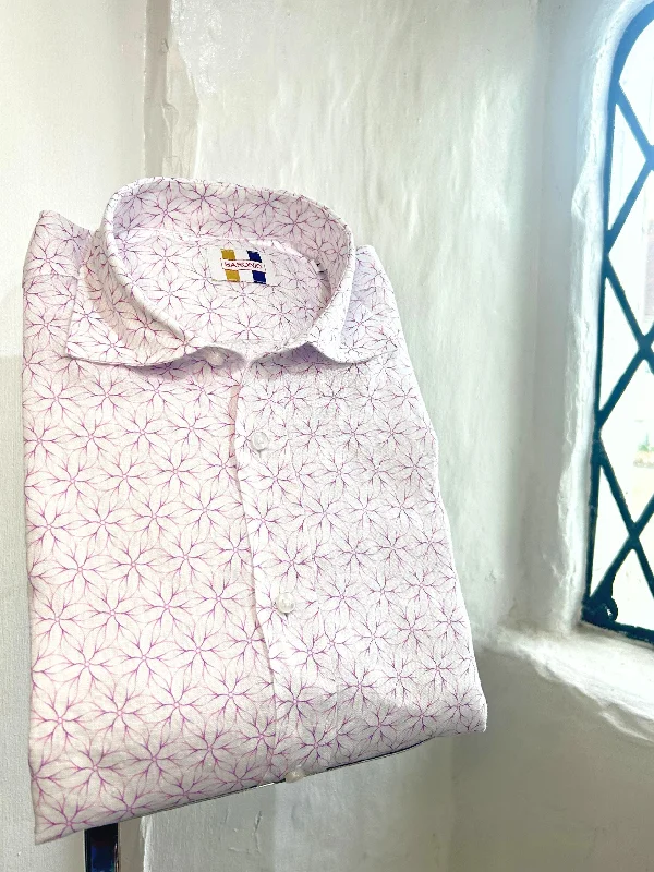 CAPRI PURPLE AND WHITE FLOWER LONG SLEEVE SHIRT