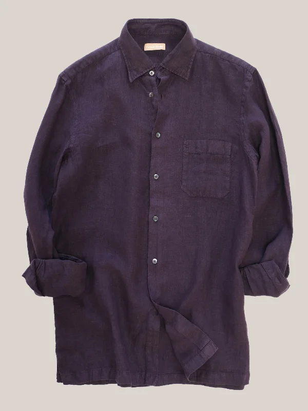 Christian Kimber Bronte Garment Dyed Linen Shirt - Nightshade