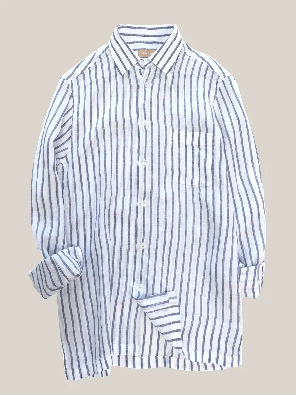 Christian Kimber Bronte Italian Stripe Shirt - Navy