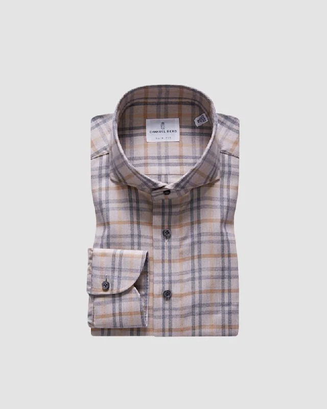 Herringbone Brushed Casual Shirt SF18139 Medium Beige