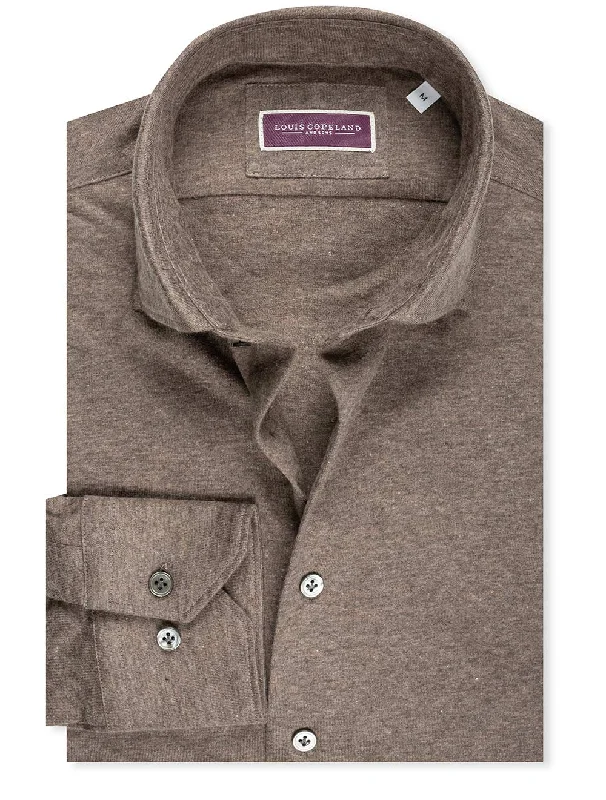 Cashmere Blend Jersey Shirt Brown