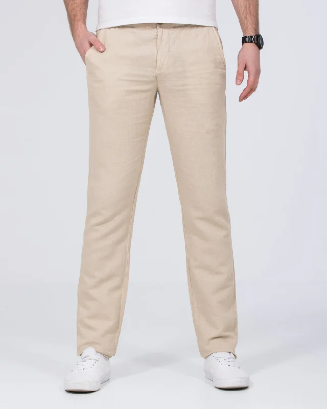 Redpoint Carden Linen Blend Slim Fit Tall Chinos (beige)