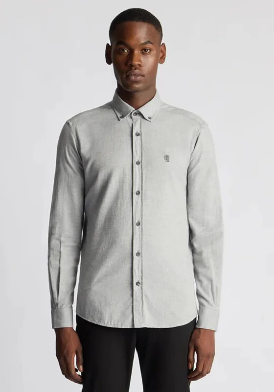 Remus Uomo Tapered Fit Brushed Cotton Shirt, Grey