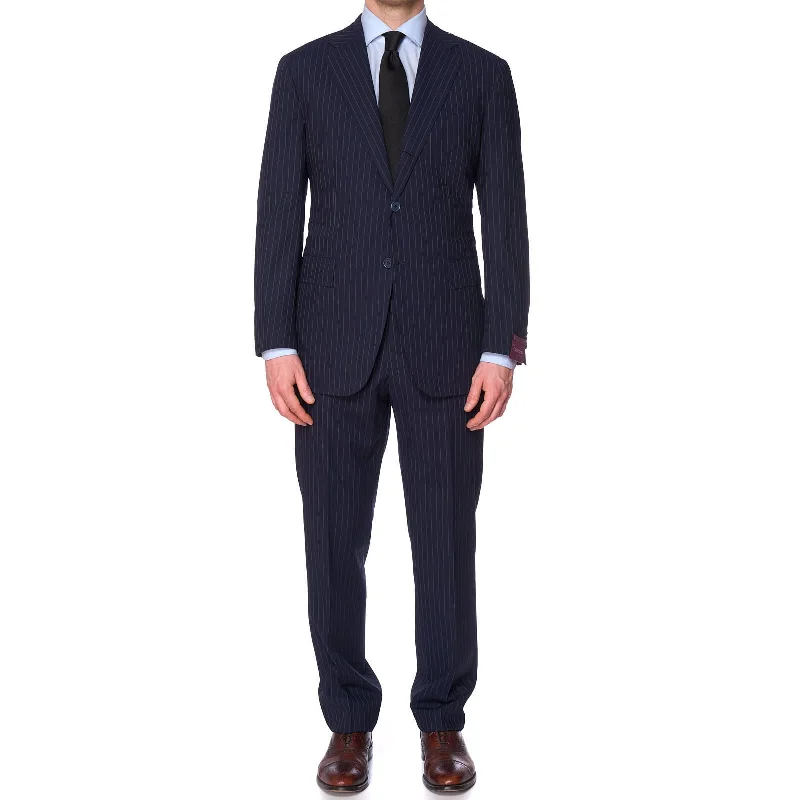 SARTORIA PARTENOPEA for VANNUCCI Handmade Blue Wool Super 140's Suit