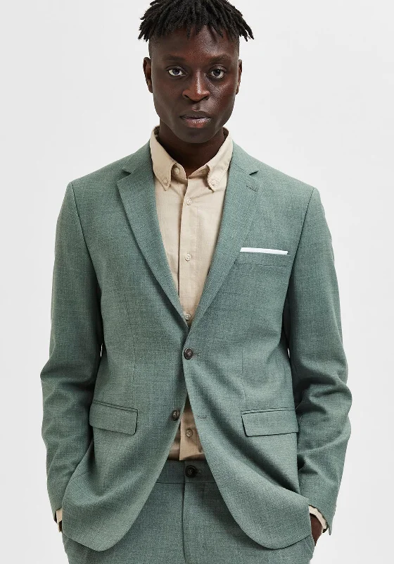 Selected Homme Oasis Linen Blazer, Light Green Melange