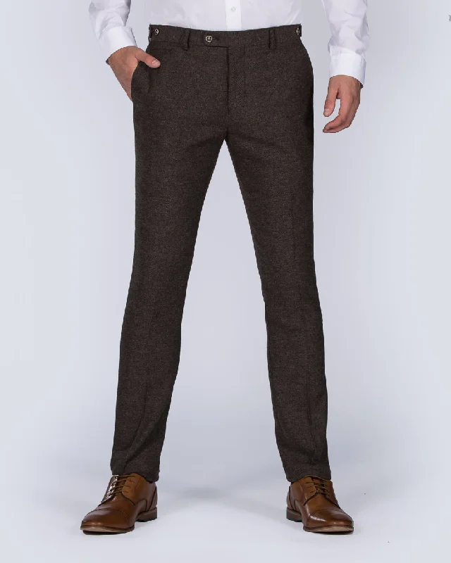 Skopes Jude Skinny Tall Tweed Suit Trousers (brown herringbone)