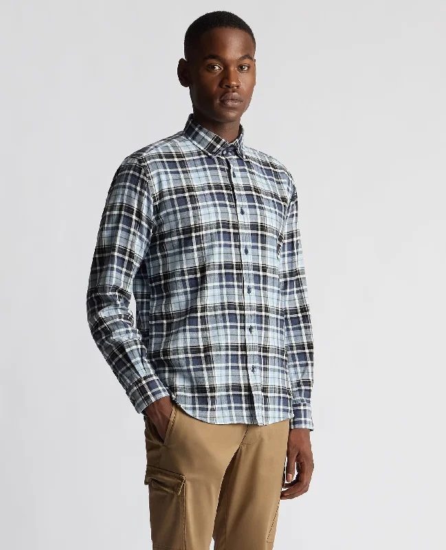 Tapered Fit Checked Cotton Shirt