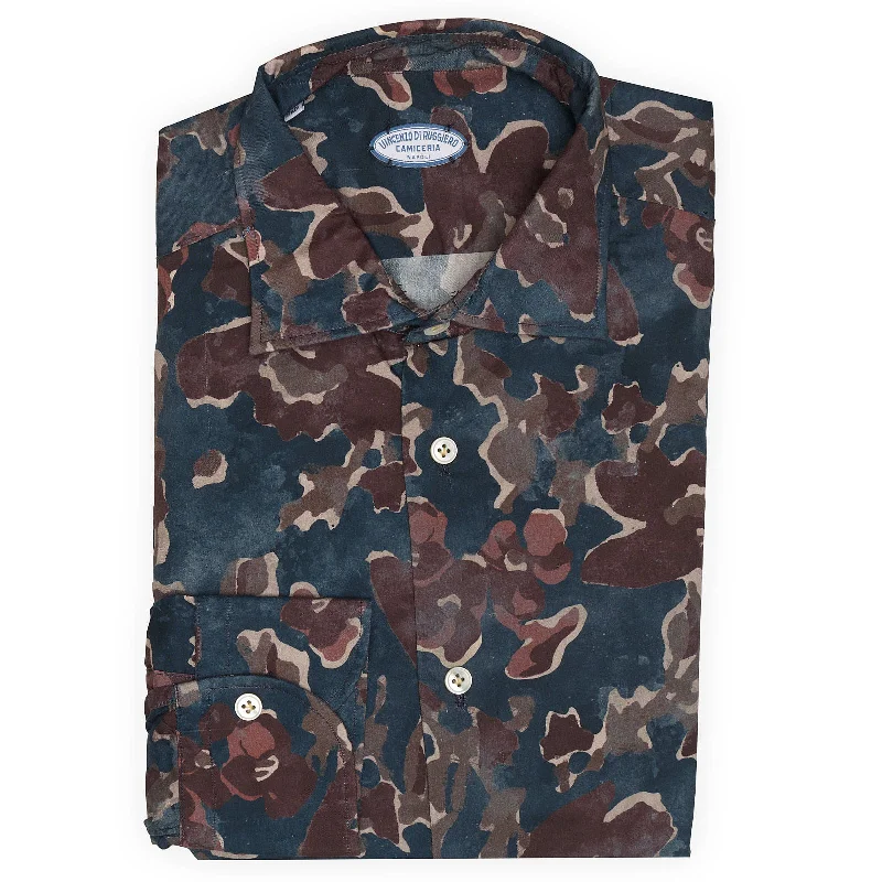 VINCENZO DI RUGGIERO Handmade Multicolor Floral Cotton Dress Shirt EU 40 NEW US 15.75