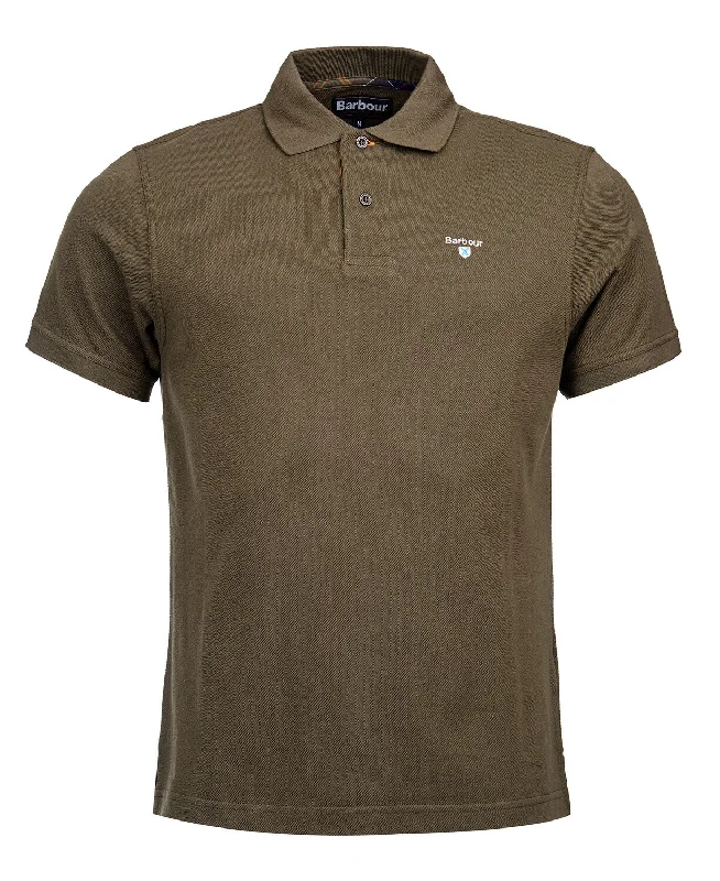 ID24473-Barbour Olive Tartan Pique Polo