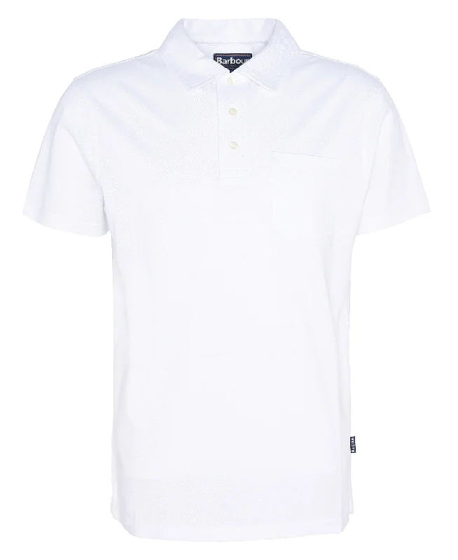 ID24477-Barbour White Mercerised Polo