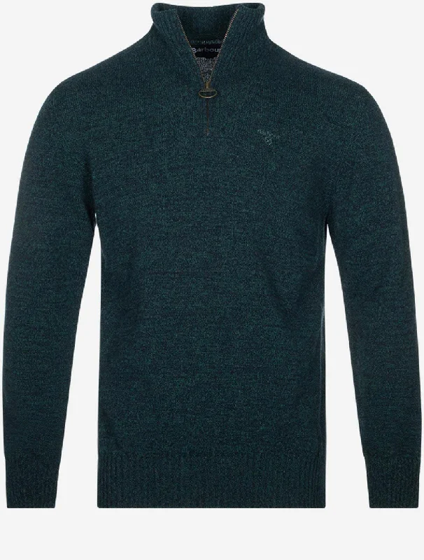 Essential Lambwool Half Zip Seaweed Mix