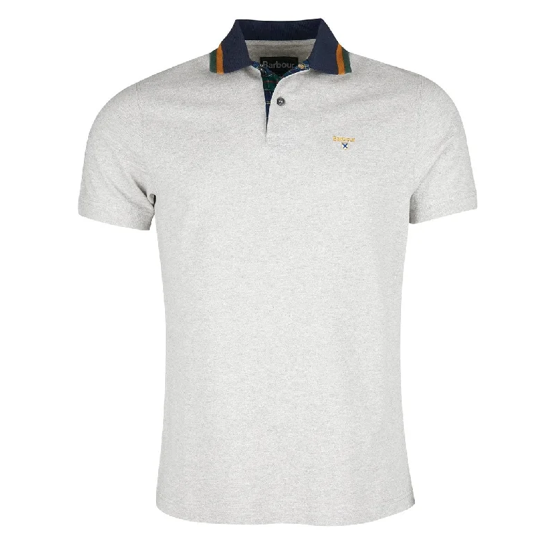 Barbour Prep Tipped Polo Shirt Grey Marl