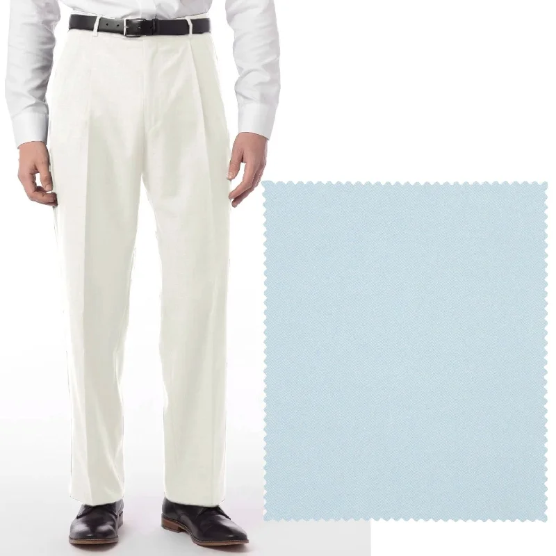 Comfort-EZE Micro Nano Performance Gabardine Trouser in Sky (Manchester Pleated Model) by Ballin