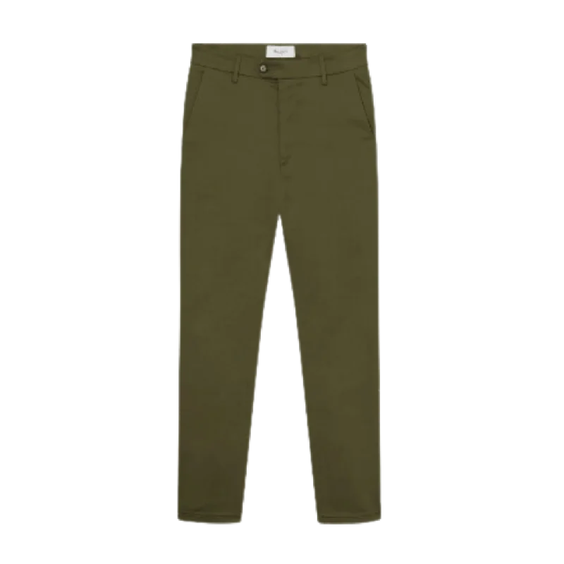 Como Cotton Suit Pants - Olive Night