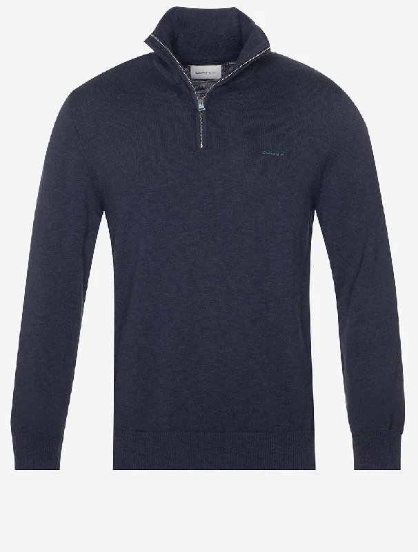 Cotton Flamme Half Zip Evening Blue