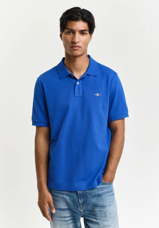 Gant Shield Pique Polo Shirt, Lapis Blue