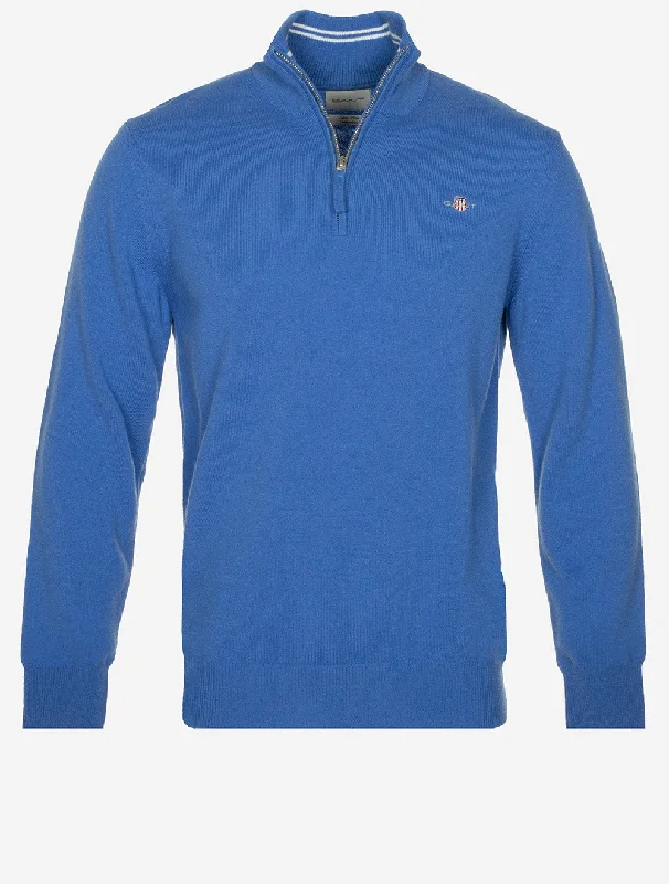 Superfine Lambswool Half Zip Rich Blue