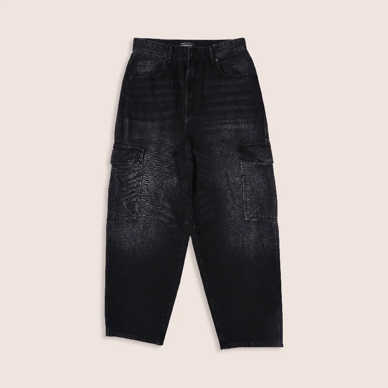 Men's Black Baggy Denim