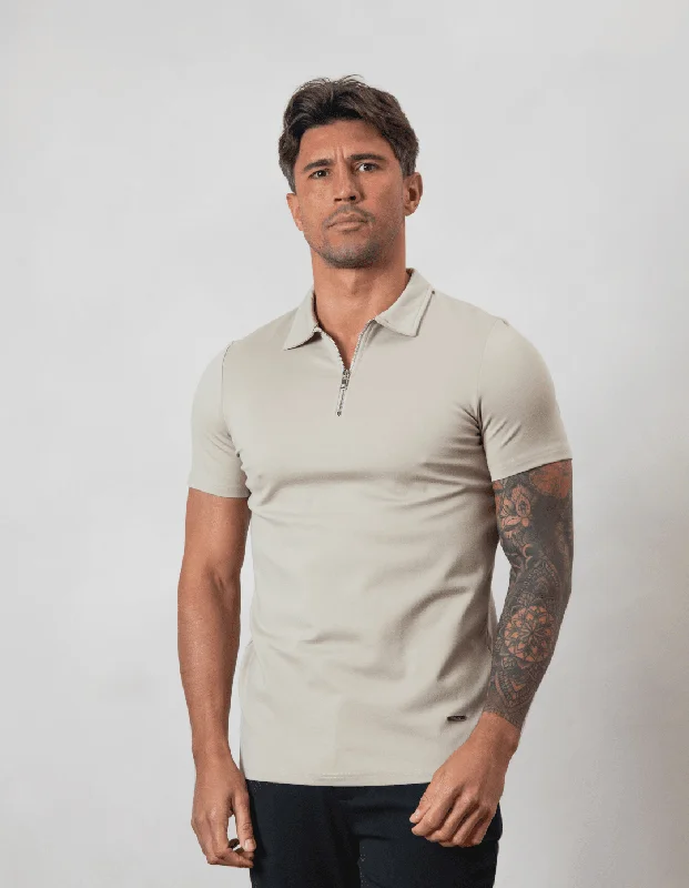 Premium Zip POLO TAUPE